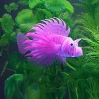 Akvariumo Dirbtinė Švytinti Liūtažuvė Silikoninė Žuvis Švyti Tamsoje Vandens Ornamentas Purple purple