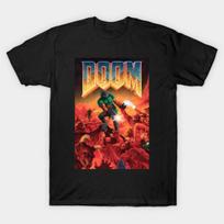 Asian Size Cotton Unisex Tshirt Print T-shirt Doom 1993 T-shirt No-Cut Print Regular Fit S (45-50kg) juoda
