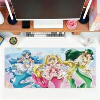 Mermaid M-Melody Anime Pink Girl Mouse Pad For Office Gaming And Keyboards Non-Slip Large Waterproof 30cmx60cm brown