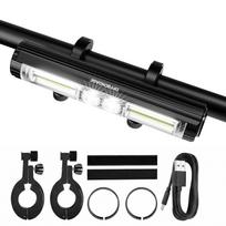OFFBONDAGE 1700LM Bicycle Light Bike Front Light MTB Lamp Waterproof USB Digital Display Bike Headlight Flashlight Ultra-light MY-19 black