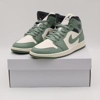 BQ6472-130 Nike Air Jordan 1 Mid Jade Smoke (Women's) 8W gray