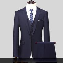 Dviejų sagų kostiumas vyrams (kostiumas + kelnės) Gražus Slim-fit Verslo Profesionalus Darbo Formalus Dviejų dalių Komplektas XS-6XL XXXXL blue