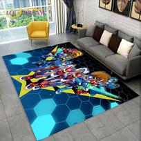 Rockman Megaman žaidimo animacinis kilimas, kilimėlis svetainei, miegamajam, sofai, prie durų dekoravimui, vaikų žaidimų neslystantis grindų kilimėlis 40cm x 60cm