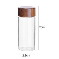 Mini Glass Spice Jars with Lids Seasoning Nuts Coffee Beans Storage Containers Wood Sealed Bottle Airtight Canisters 10/20/30ml 1PC brown