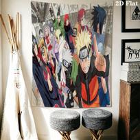 Naruto Team Battle Wall Tapestry Aesthetic Wall Hanging Printed Fabric Blanket Decorative Tapestries For Bedroom Living Room Home Decor 100cm x 150cm gray