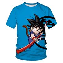 Vaikiški rūbai Anime Dragon Ball berniukui mergaičių marškinėliai marškinėliai Goku 3D marginti trumpomis rankovėmis Harajuku vyriški marškinėliai marškinėliai berniukams mergaičių drabužiai 140 black