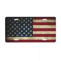 Amerikos vėliava, plikasis erelis, metalinė valstybinio numerio plokštelė, JAV patriotinis aliuminio automobilio priekinis dekoratyvinis žymeklis, 12x6 coliai 15x30cm(5.9x7.8inch) beige