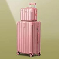 ABS&PC Retro Zipper Spinner Luggage beige