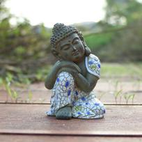 Buddha Garden Ornament,Zen Statue Figurine Sculpture Decor for Home,Garden, Patio,Deck,Porch Sleeping gray
