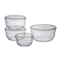 HARIO Bowlup Glass Storage Bowls Set x 650 x 1200 x Clear Heat-Resistant (350 1, 2, 1) BLP-5008-T white