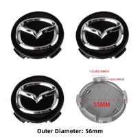 52/56/60mm Automobilio ratlankių centrinės apdailos emblemos dangteliai, skirti Mazda Atenza MX3 CX3 CX5 2 3 6 323 626 RX8 RX7 Protege Axela Speed gray