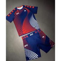 UFC Collaboration Quick-Dry Boxing Training T-Shirt Set MMA Muay Thai Kickboxing Fitness XXXXL mėlyna