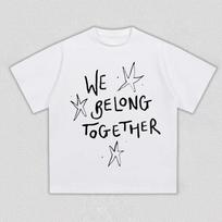 Harry Styles We Belong Together Graphic T Shirt for Men Women Retro Pop Star Streetwear Cotton Oversized Unisex Harajuku high quality S white