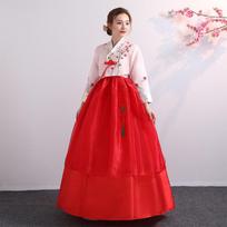 Hanbok Moteriškas pasirodymų kostiumas Tradicinė teismo suknelė Etninės mažumos kostiumas Senovės kostiumas Šokio kostiumas XL white