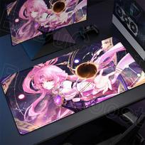 Pink Anime Girl Keyboard Mat Mouse Pad 900x400mm Honkai Star Rail FuXuan Mousepad HD Print Laptop Mats Rubber Gaming Accessories 30cmx60cm(11.8x23.6inch) white