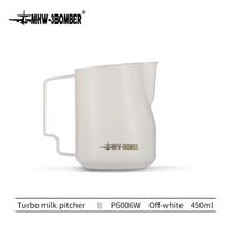 MHW-3BOMBER 350ml 450ml Turbo pieno plakimo ąsotis Garinimo ąsočiai Profesionali pieno putos ąsotis Namų baristos Virtuvės aksesuaras gray