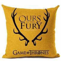 Game Of Thrones Themed Cotton Linen Pillow Cover For Winter Decor Sofa Home Car House Baratheon black