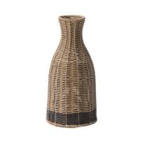 Imituoto rotango pintas gėlių vazonas, namų puošybos vazono ornamentas One Size ruda