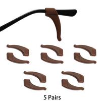 KAMMPT 5/10 Pairs Per Set Glasses Ear Hook New Multi-color Silicone Non-Slip Eyewear Ear Grips Soft Eyelasses Leg Fixing Hooks black
