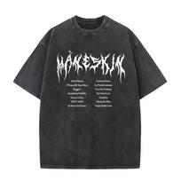 Maneskin Medvilniniai Oversized Mneskin Marškinėliai Išskalbti Italijos Roko Grupės Marškinėliai Unisex L gray