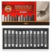 Sausų pastelių rinkinys 12vnt pilkų atsp.8522G, KIKNOB610920