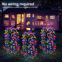 vandeniui atspari saulės vejos lemputė fejerverkų šviesa fejerverkų šviesa lauke kiemo sodo takas takas terasa gėlių lova vakarėlio dekoravimas 120LED colour-4PCS