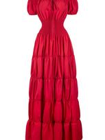 Medieval Renaissance Victorian Lady Stage Costume Halloween Cosplay Dress M red