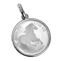 Pt999 Gryno Platina Moneta Pakabukas Tuvalu Arklys Elžbieta Pt850 Paprastas Rėmelis Graviruotas [SPERANZA] 1/10oz platina