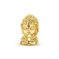 Original 925 Sterling Silver Charms Golden Tathagata Buddha Bead Fit Original Bracelet For Women Men DIY Accessorie Jewelry Gift KTC2053-GD beige
