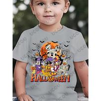 Helovinas Disney Šeima Mikė Pūkuotukas Spausdinimas Vaikams Medvilniniai Marškinėliai Vasariniai Trumpomis Rankovėmis T-shirt Laisvalaikio Gatvės Apranga Vaikams/Suaugusiems Viršutiniai Drabužiai 150 gray