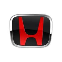 1 vnt. 3D H Custom ženklelio lipdukas Honda Civic Vezel CR-V City Accord Fit Odyssey automobiliui ant variklio dangčio, priekinių grotelių, galinės bagažinės H logotipo lipdukas DE6 53mmX43mm red