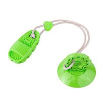 Suction Cup Dog Toy Rubber Slipper Dog Chew Toy Interactive Rope Tug of War Dog Toy for Indoor Dogs Puppy Teething Solo