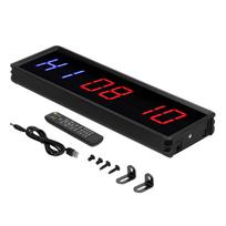 LED Intervalinis Laikmatis Sporto Salei Treniruotėms Atgalinis Skaičiavimas Aukštyn Laikrodis Chronometras Fitnesui Mankštai black