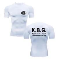Summer Men Casual Compression Sport Tshirt Short Sleeve Running Tee Shirt Gym Quick Dry Top Anime Hajime No IPPO Fitness Clothes S white
