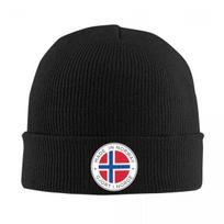 Norway Flag Warm Knitted Cap Hip Hop Bonnet Hat Autumn Winter Outdoor Beanies Hats for Unisex Adult One Size black