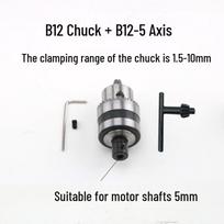 Pasidaryk pats rankinio elektrinio gręžtuvo variklio rinkinys su B12 griebtuvu ir kūginiu mova Chuck 1.5-10mm + B12-5mm Shaft