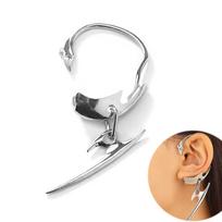 Trendy Dragon Bone Jewelry Set: Ear Cuff, Joint Ring & Thorn Bracelet Individual OPP Bag Packaging white