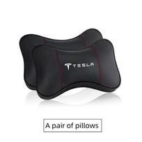 Odinė automobilio galvos atramos kaklo pagalvėlė Sėdynės diržo peties apsauga Interjero aksesuarai Tesla Model 3 Model S X Model Y Roadster SpaceX