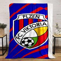 FC Viktoria Plzeň Logo Design printed Flannel blanket for bedroom, living room, sofa, and nap 80x120cm(31*47in) red