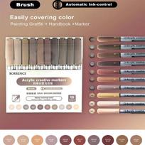 10/120 Colors Direct Liquild Acrylic Paint Art Marker Pen DIY Graffiti Drawing Pens For Writing Painting Stationery PK LANGUO gray