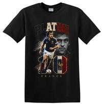 Michel Platini France Soccer Player Graphic T Shirt Vintage Style Sports Tee M black
