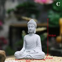 Budos statula Akvariumo dekoracija Mini budizmo figūrėlė Stalo papuošalas Stalo kompozicija Dekoras Namų Zen statula Žalias smiltainis Tailandas C gray