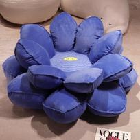 Didelė pliušinė lotoso gėlės pagalvė namų svetainei ir miegamojo dekoravimui Blue 110cm