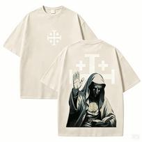Assassin Creed Game Graphic T‑Shirt Vintage Oversized Crew Neck Short Sleeve Unisex Casual Streetwear Tee Top for Video Game Lovers Daily Wear XL white