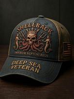 Full print GENX skull baseball cap X retro old digital print cap tough guy locomotive hat Adjustable (55-60cm) black