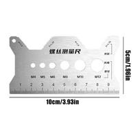 M4-M12 Screw Thread Pitch Gauge Ruler Measuring Tool Bolt Nut Metric Stainless Steel Screw Cutting Gauge Angle Model Measuring white
