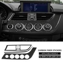 Black Carbon Fiber Center Console Air Vent Panel Cover Trim Stickers for BMW Z4 E89 2009-2017 Interior Accessories Black juoda
