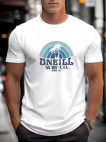 Vintažiniai Banglenčių Marškinėliai ONEILL Surf Co Vintažiniai 1981 m. Grafiniai Marškinėliai Medvilniniai Laisvalaikio Trumpomis Rankovėmis Marškinėliai Su Palme Banga Vasaros Viršutiniai Drabužiai 4XL gray