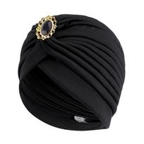 Casual Twist Retro Ethnic Turban Hat Turban Headbands Accessory Indian Hat Headwear Chemotherapy Cap Women juoda
