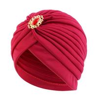 Casual Twist Retro Ethnic Turban Hat Turban Headbands Accessory Indian Hat Headwear Chemotherapy Cap Women raudona